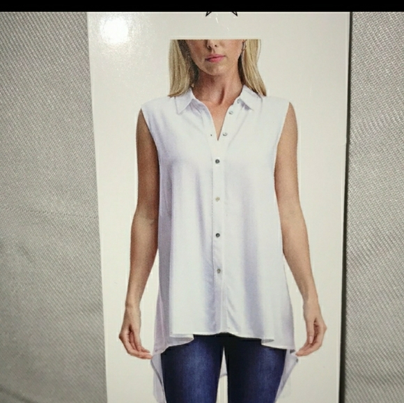 🆕Fever Long White Tunic Blouse - Picture 3 of 5